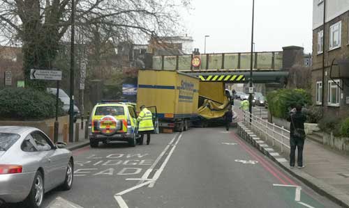 Man and Truck Trapped in London